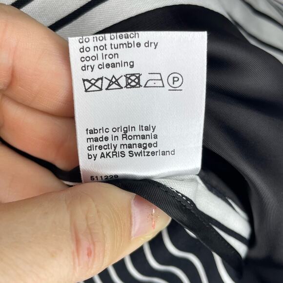 Akris Punto Striped 2 Button Blazer Jacket Size 10 - Picture 5 of 6